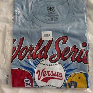 '47 Light Blue World Series Versus Graphic Tee Cardinals Brewers Throwback 1982